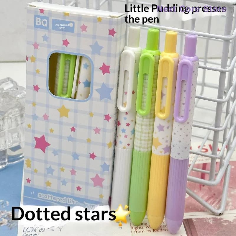 [NC]4Pcs/Box Gel Pens 0.5mm Ink Quick-Dry Pens Fine Point Smooth Writing Pens Aesthetic Stationery School Supplies[NC]