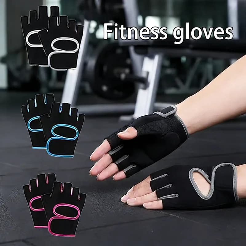Guanti da Palestra Mezze Dita Unisex per Ciclismo, Yoga, Sollevamento Pesi, Antiscivolo e Traspiranti