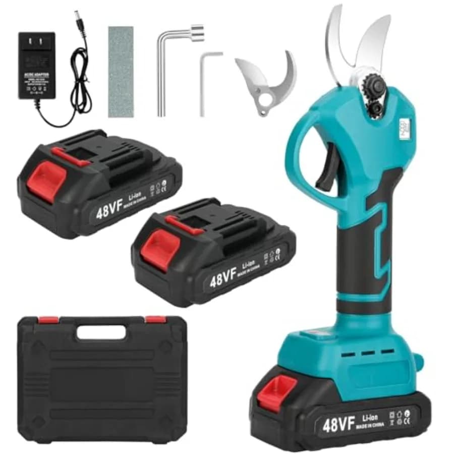 Electric Power Drills with 2 Batteries Rechargeable from 48V 2.0 Ah and 2 Blades with Cutting Diameter of 1.6 Inches