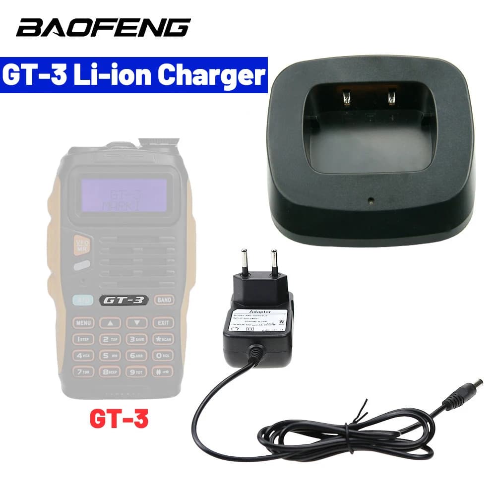 Walike Talkie Charger Base for Baofeng GT-3 GT-3TP GT3 GT3TP &GT-3 Mark-II Mark-IIITwo Way Radio with Adapter(Model CH-5,Origina