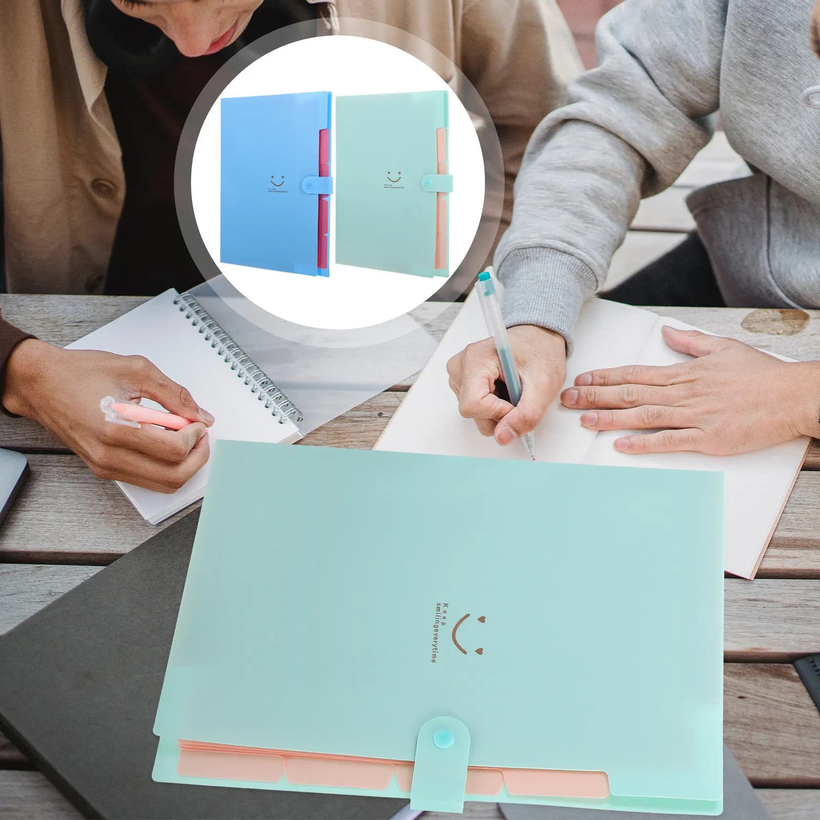 2Pcs Multifunction Expanding File Folder Small Portable Accordion Folder for Office Home School Document Organizer Receipt