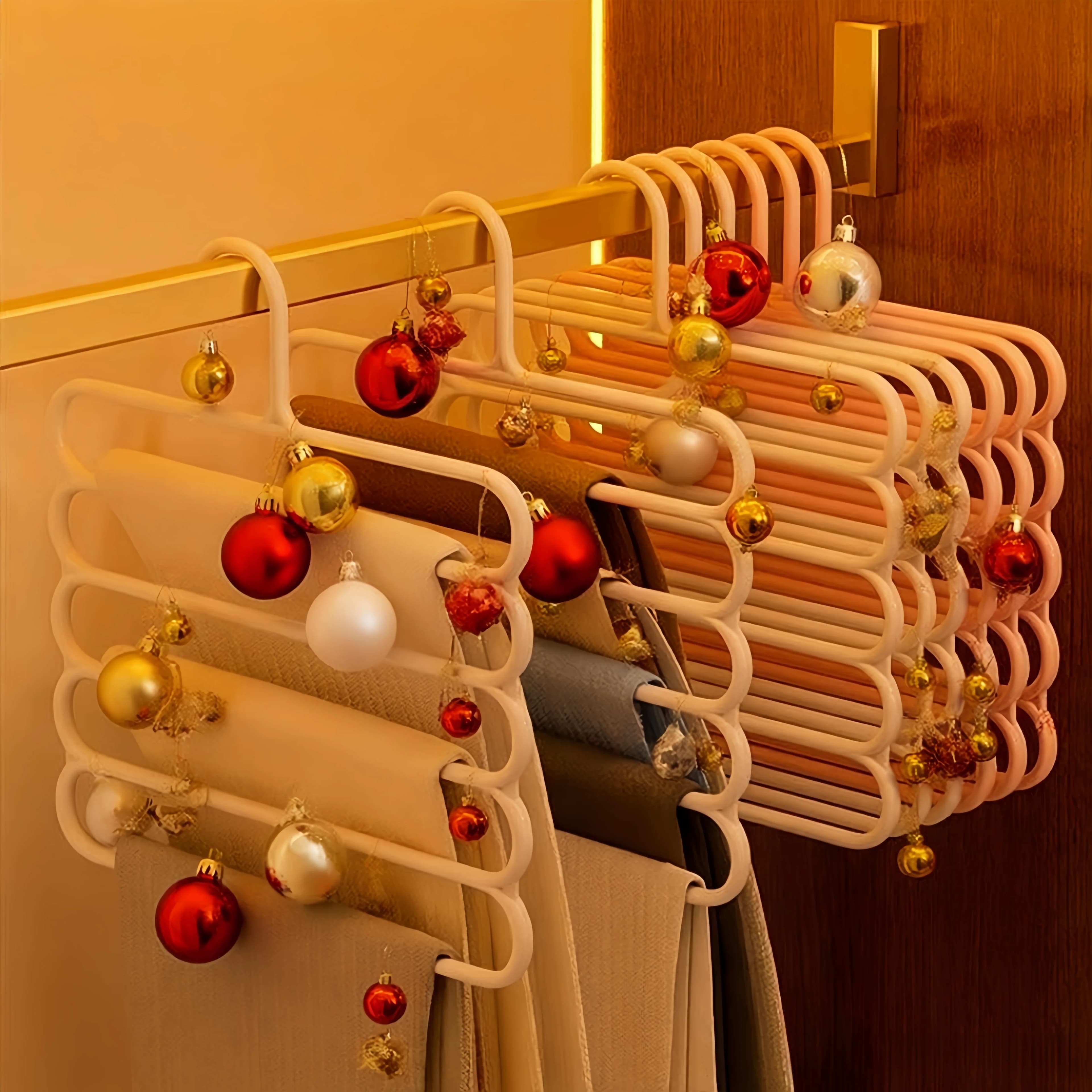 Organizer per grucce multistrato 29x28 cm, scaffale salvaspazio per armadio per grucce, nero