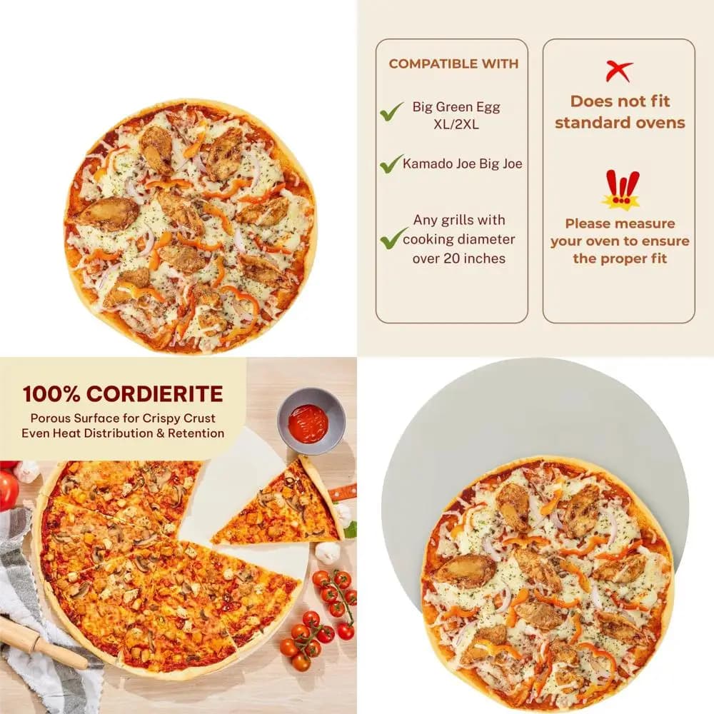 20 pietre per pizza extra large resistenti al calore per griglie Kamado e grandi uova verdi, fino a 1472 ° F F