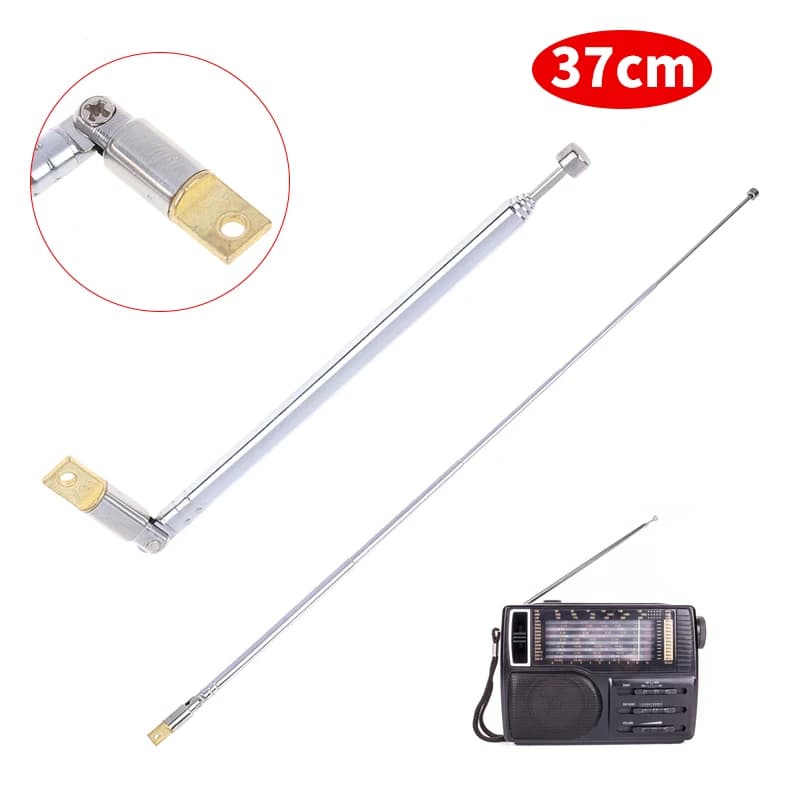 1 Pz 37 cm/30 cm 4/5 Sezione Telescopica AM FM Radio Antenna Adattatore In Acciaio Inox AM FM Radio Antenna Universale