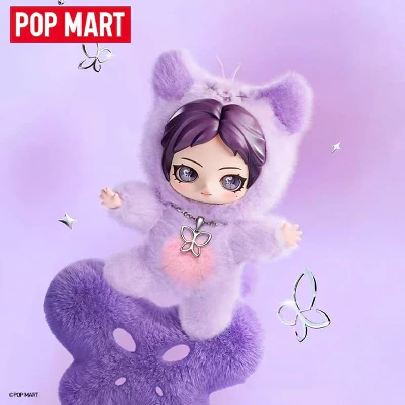 POP MART Aespa FLUFFY CLUB SERIES Ciondolo Peluche Originale Blind Box Scatola a Sorpresa Mystery Box Simpatiche Action Figure Anime Ornamentali