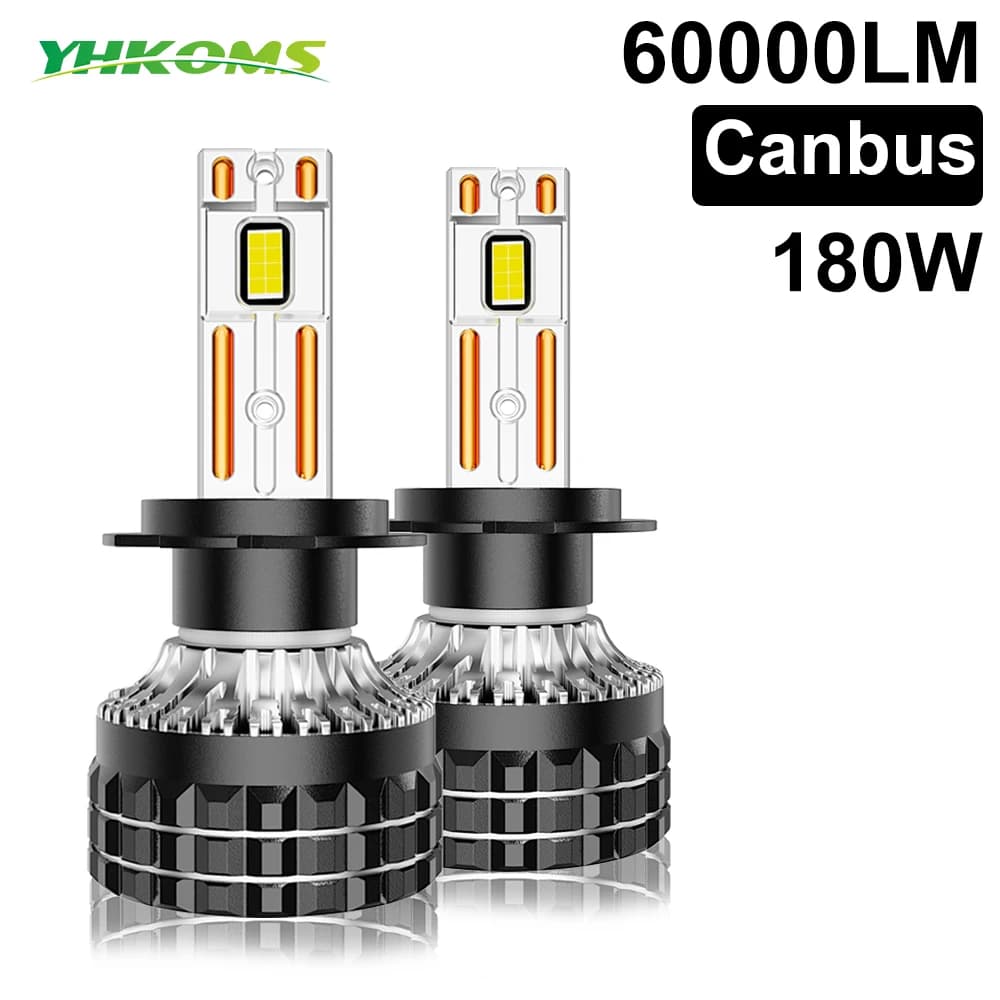 YHKOMS H7 H4 H11 fari a LED 5570 CSP H1 HB3 HB4 9005 9006fendinebbia 6000K 60000LM 180W LED 12V luci per auto motore luce a LED