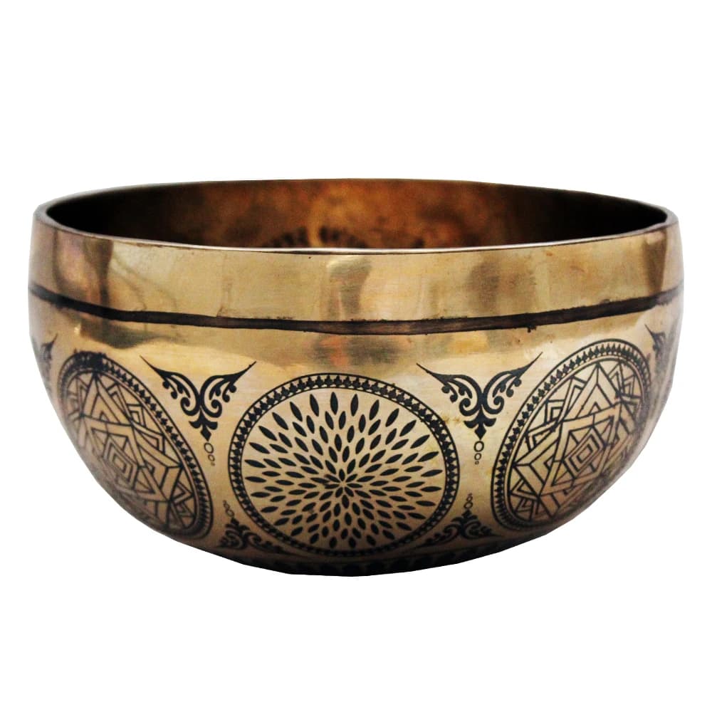 High Quality Premium Mandala 19CM Tibetan Hand-carved Singing Bowl