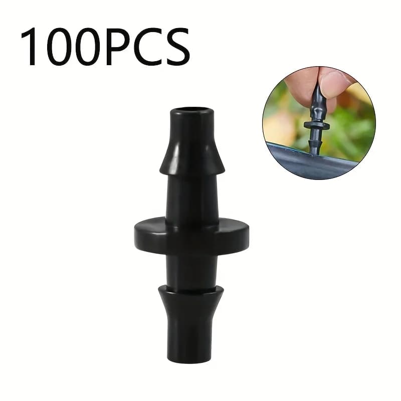 100 pz Doppio Gancio Irrigazione Spinato Connettori Accoppiamento Spinato Per Il Giardino 4/7mm Tubo Flessibile Micro Flusso Irrigazione a goccia Irrigazione