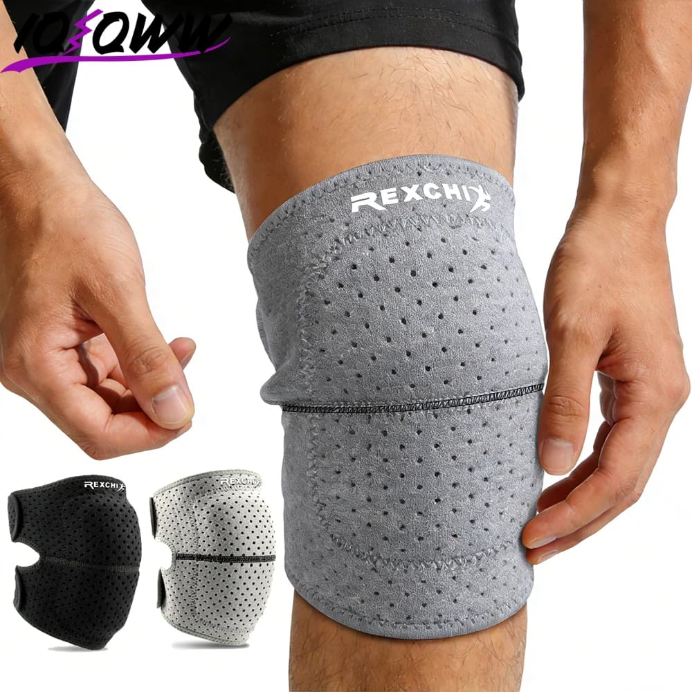 1 Pezzo Supporto Elastico per Ginocchio, Fascia Protettiva Antiscivolo e Traspirante con Spugna per Sport all'Aperto e Lesioni