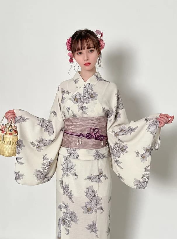 New Women's Kimono Bathrobe Two-Piece Quick-Dry Anti-Wrinkle Easy-To-Wear Fireworks Festival Sakura Photography Special