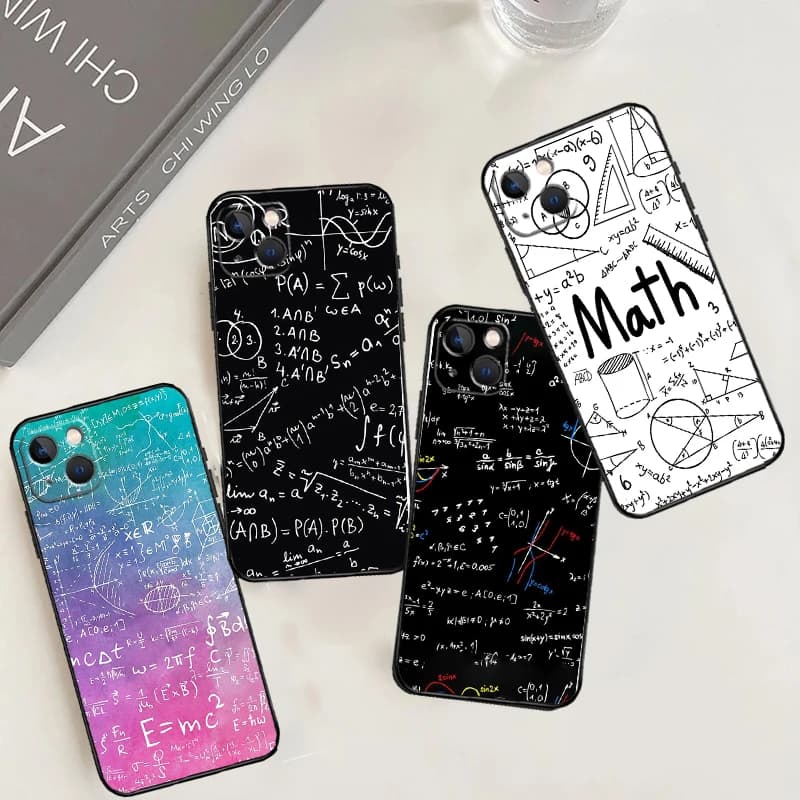 Equazioni fisiche Matematica Cassa del telefono per iPhone 15 16 Pro Max 11 12 13 14 Pro Max 7 8 Plus X XS XR 12 13 Mini Cover