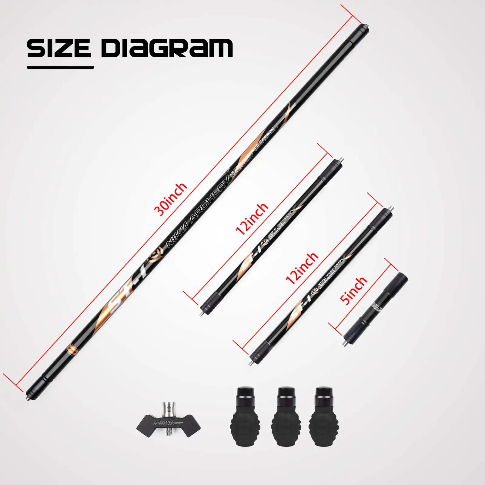 1 set, nuovo stabilizzatore per arco ricurvo composto con albero in carbonio per tiro con l'arco NIKA, accessorio per tiro con l'arco 3 colori