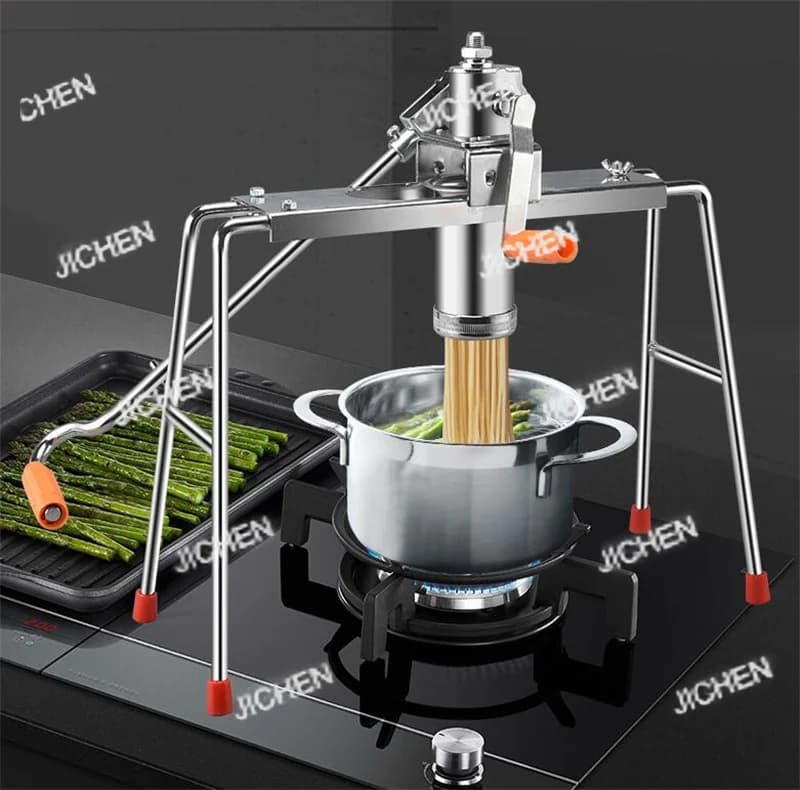 Macchina Manuale Commerciale in Acciaio Inox per Pressare Pasta, 12 Forme, Pressa per Noodle e Pasta