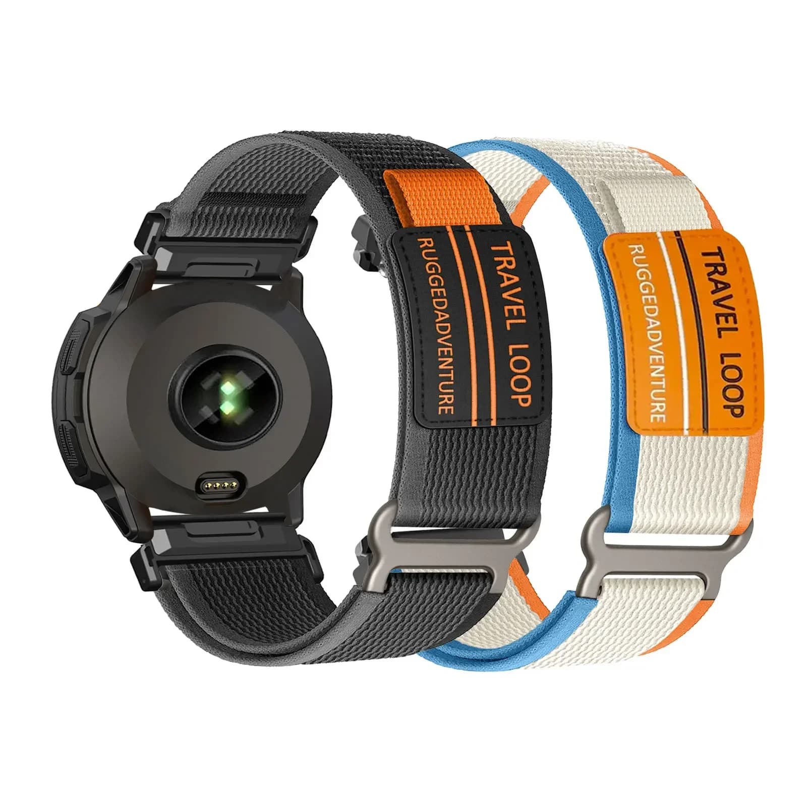 2 cinturini in nylon con velcro per cinturino Garmin Instinct 3 45mm/Instinct E 45mm