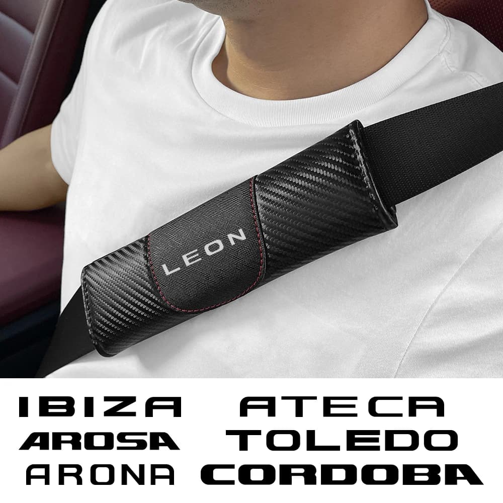 2PCS Auto Cintura di Sicurezza Coperture Accessori Auto Per Seat Leon Ibiza Ateca Arona Cordoba Toledo Altea Alhambra Arosa Exeo Mii Tarraco