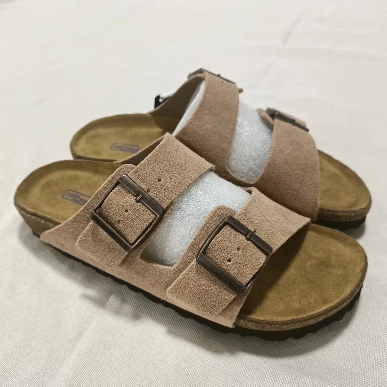 Ciabatte Mules in Pelle Scamosciata da Donna alla Moda, Zoccoli da Uomo con Soletta in Sughero, Sandali con Supporto per l'Arco Plantare, Ciabatte da Spiaggia per Esterni, Scarpe da Casa