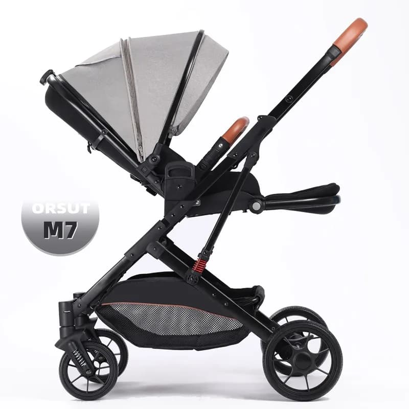 Carrello per bambini appena nati seduti o sdraiati e leggero pieghevole ad alto paesaggio