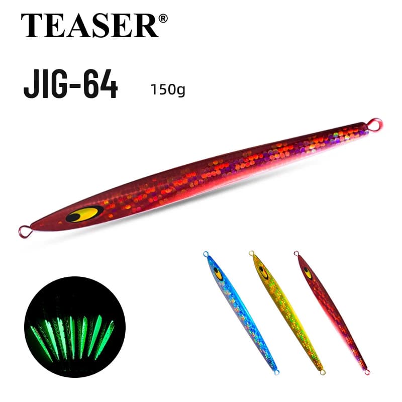 TEASER 150G Esca Artificiale in Metallo a Mosaico, Esca Luminosa a Striscia Lunga, Esca a Rapido Affondamento per Pesca in Mare