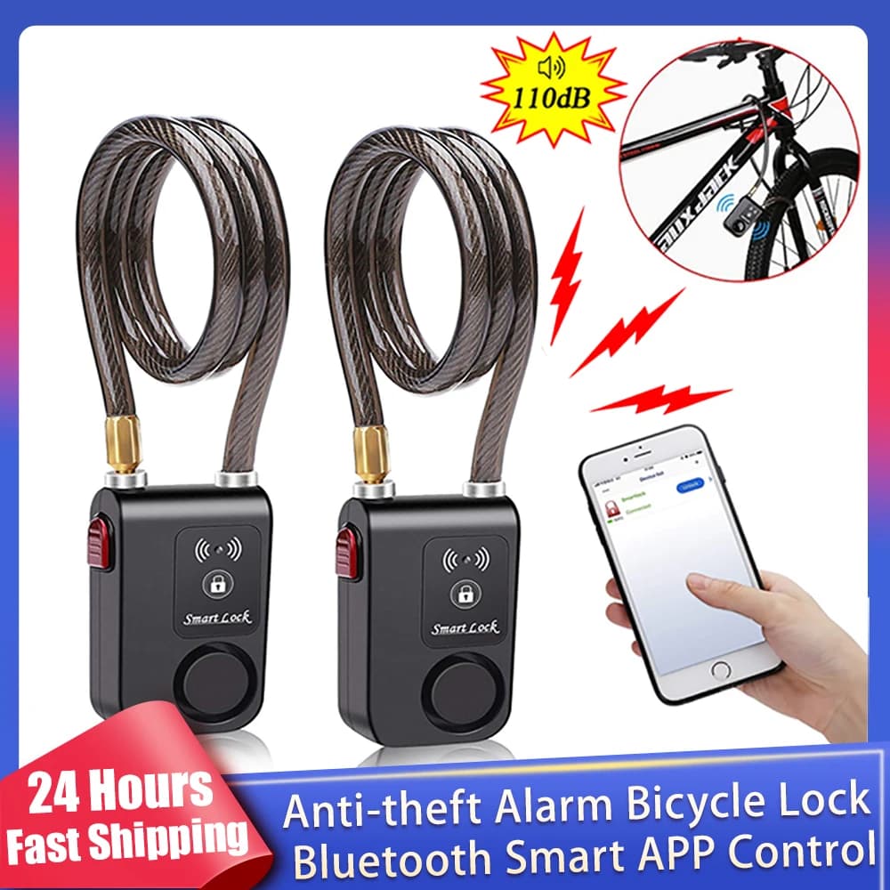 Nuovo blocco allarme antifurto per bicicletta Bluetooth Smart APP Controllo sistema di sicurezza blocco allarme vibrazione antifurto bici impermeabile