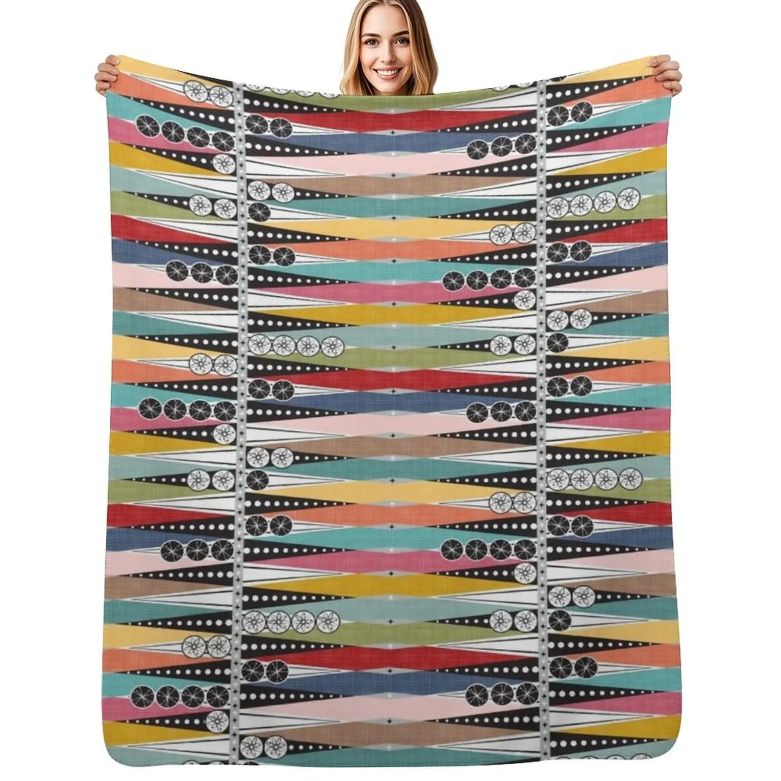 Coperta Mid Century Modern ~ Atomic Age Backgammon, coperta estiva fresca e traspirante per dormire