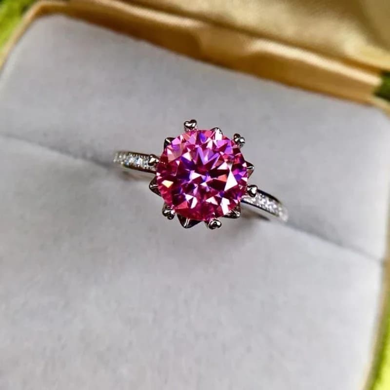 Test del diamante superato Classico anello con diamante Moissanite rosa Cuori Frecce Taglio Chiarezza VVS1 Regalo di lusso alla moda con diamanti da donna