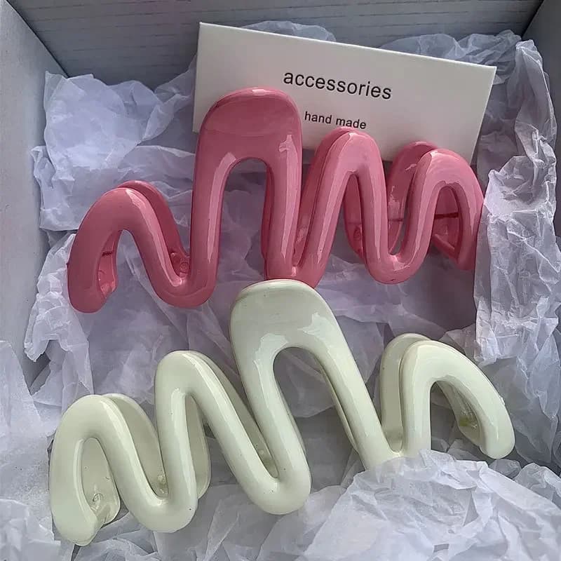 Moda Acrilico Artiglio Dei Capelli Clip Grande Y2k Onda Stile Forcelle Morsetti Per Capelli Donne Coda di Cavallo Barrettes Copricapi Accessori Per Capelli