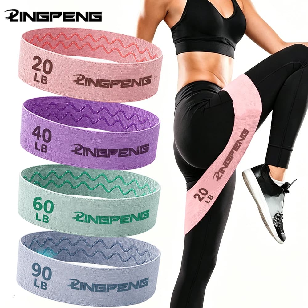 Fascia Elastica in Tessuto 20-90LBS, Banda di Resistenza per Fitness, Yoga, Pilates, Stretching dell'Anca, Attrezzatura per Allenamento in Palestra e a Casa