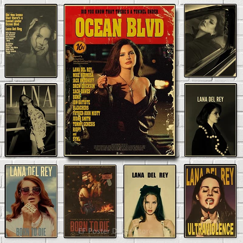 Diamond Painting Cross Stitch Lana Del Rey Retro Poster Prints Singer AKA Lizzy Grant Music Album Cover Painting LDR Vintage H