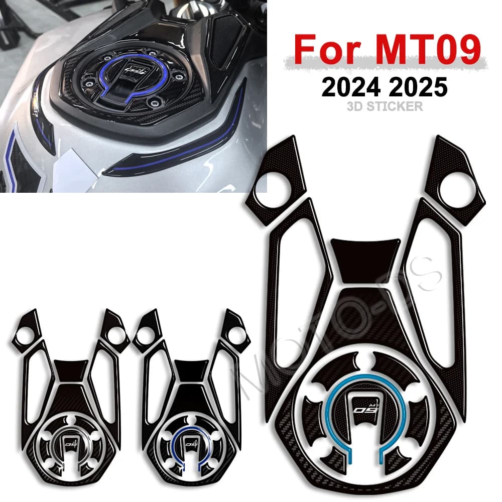 MT09 Moto 3D Resina Epossidica Protezione Rilievo del Carro Armato Adesivi Serbatoio del Gas Decalcomanie Per Yamaha MT-09 MT09 MT 09 SP 2024 2025