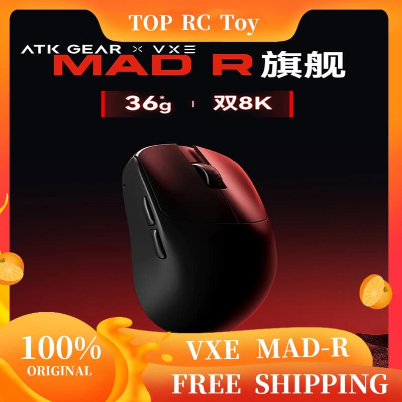 VXE VGN MAD R Mouse wireless ultraleggero principale Mouse ergonomico da ufficio per giochi Esports dual-mode Paw3395 Accessorio per PC regalo