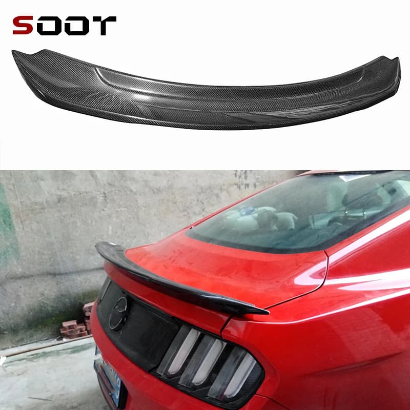 Spoiler Posteriore in Fibra di Carbonio per Ford Mustang 2015-2021, Alettone per Tetto e Bagagliaio, Stile a Doppio Livello, Accessori Auto