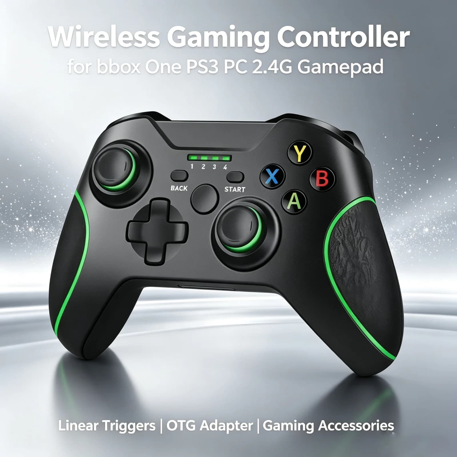 Xbox One PS3 PC Wireless Gamepad 2.4G Controller with Linear Triggers OTG Adapter Gaming Accessories