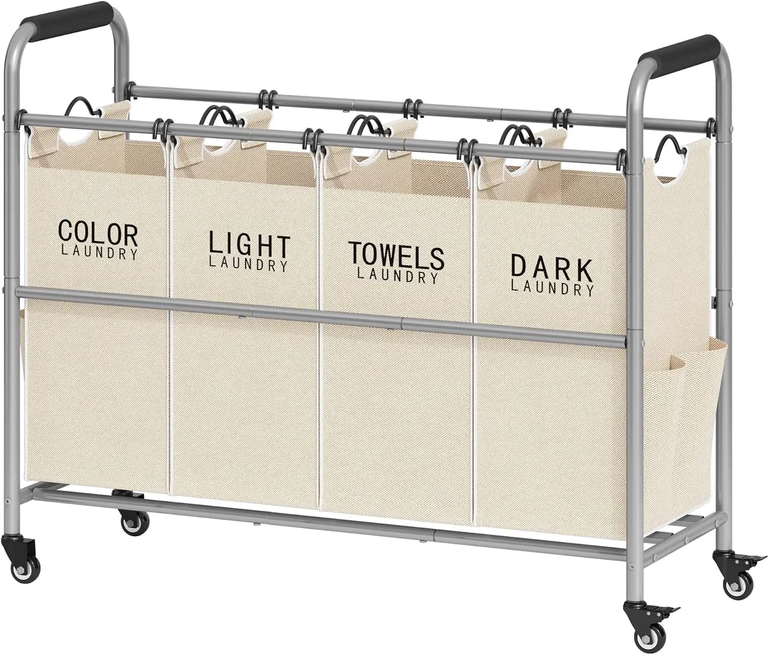Trolley 4 compartments with Resistent Lock Wheels, Removable Bags for the Conservation of Clothes in Beige