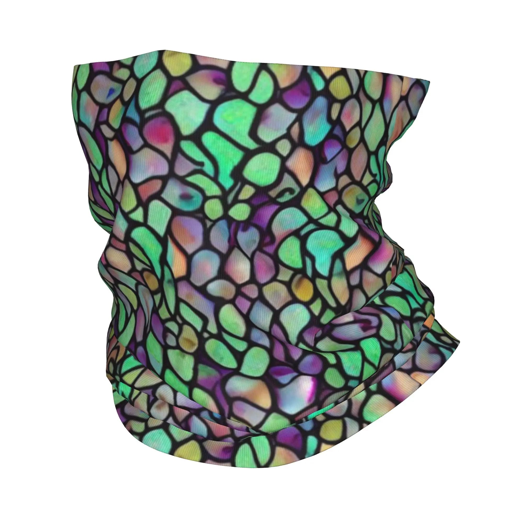 Bandana Multifunzione con Motivo a Conchiglia di Abalone Colorato, Sciarpa Maschera Avvolgente Stampata, Balaclava per Uomo e Donna