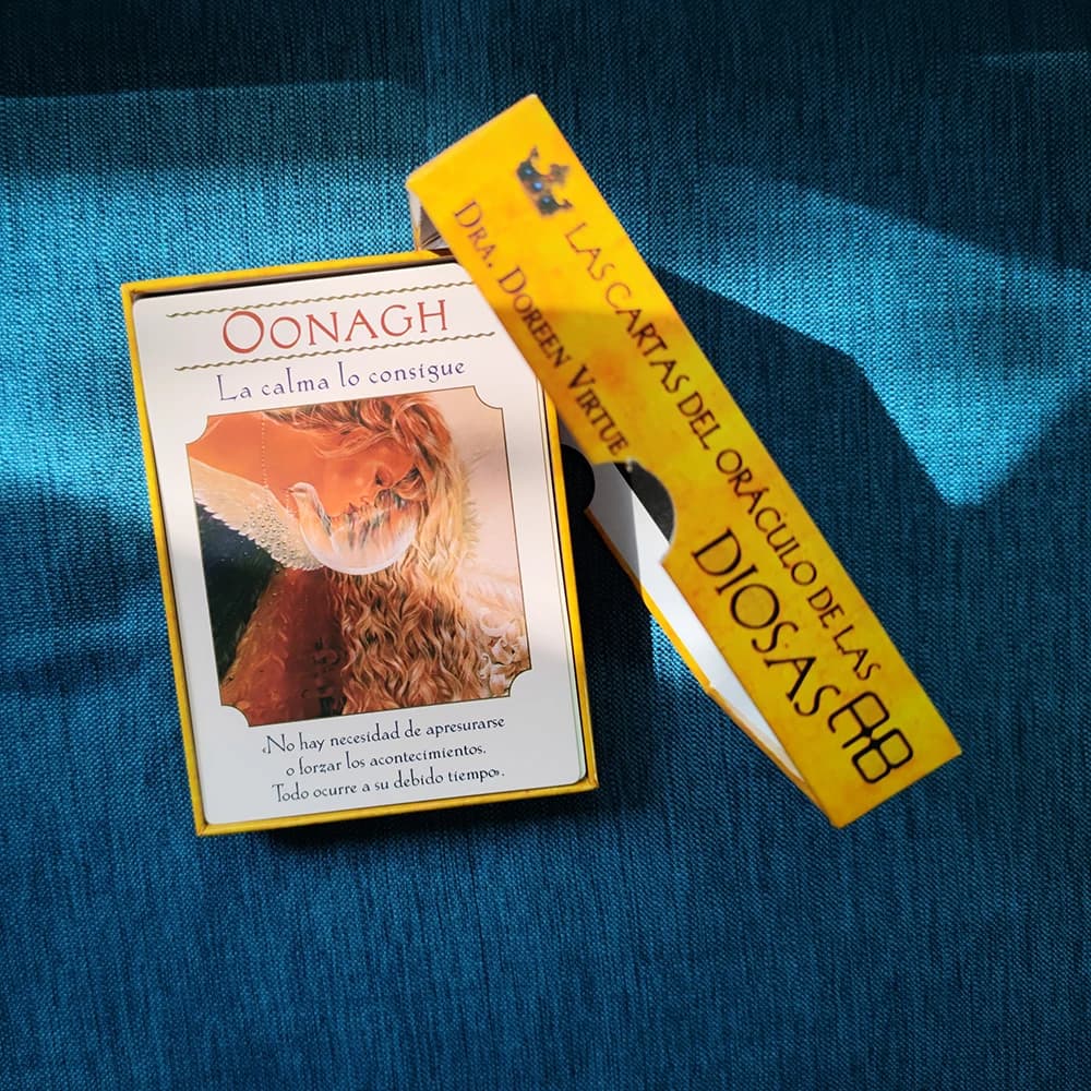 Versione spagnola Carte Oracolo della guida della dea 12x8,7 cm, mazzo di carte spagnolo, guida in PDF