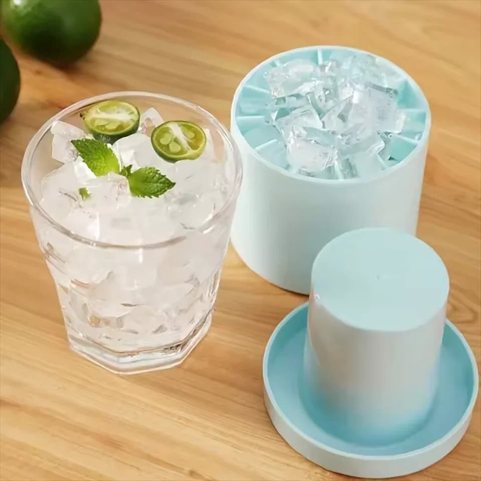 Food Grade Silicone Ice Mold Cylinder Ice Lattice Ice Making Mold Ice Bucket Ice Storage Box Ice Cup Quick Freeze Easy Release