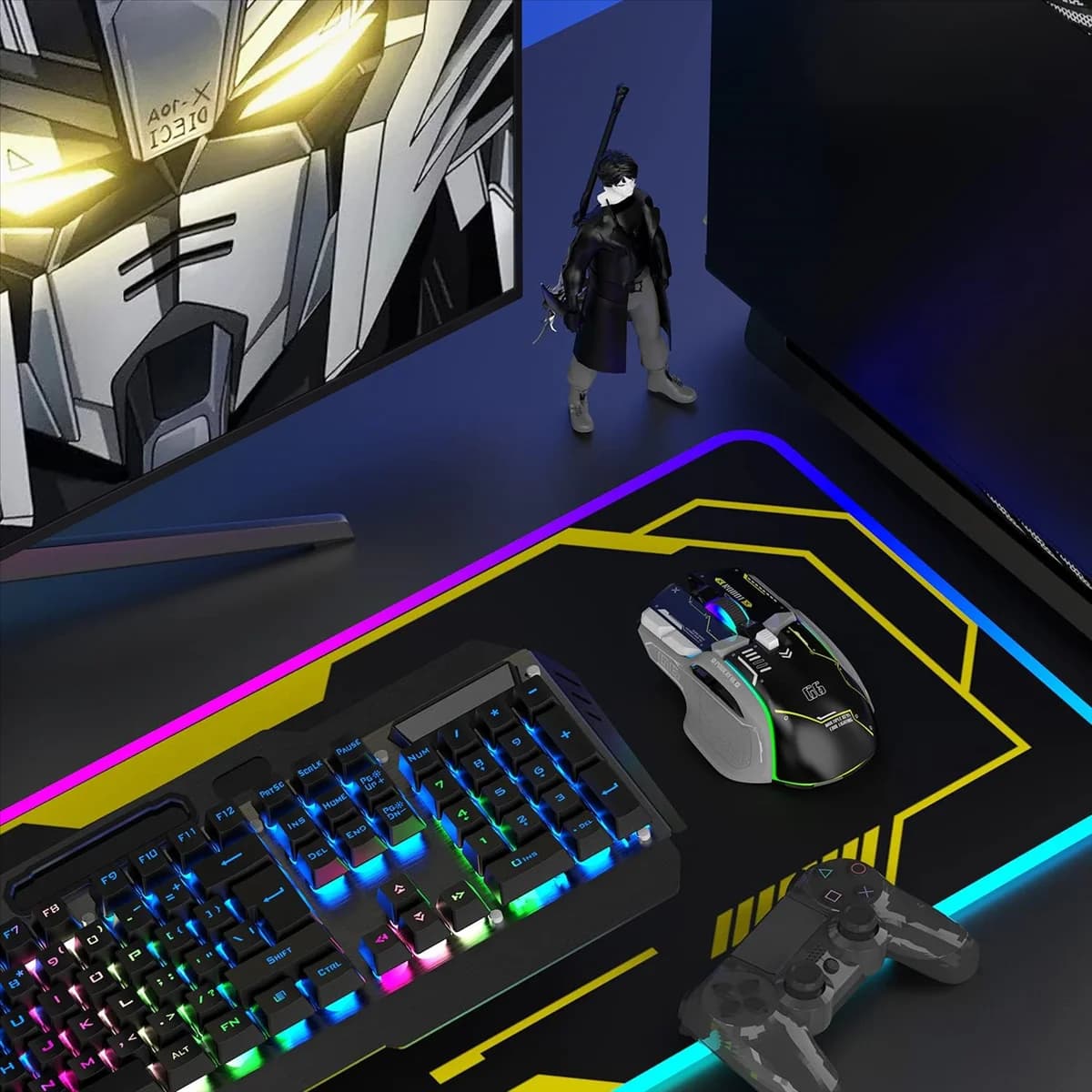 HOT SALE G6 Wireless Gaming Mouse 3 Modes 4000 DPI 11 RGB Backlit Rechargeable Silent Computer Gaming Mice -Black