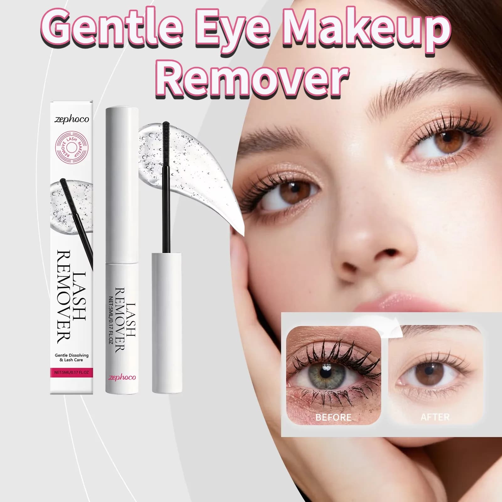 Strumento Struccante per Mascara che Scioglie Istantaneamente il Mascara Impermeabile Ostinato, Delicato e Senza Strappi, Infuso di Rimuovi Trucco Occhi