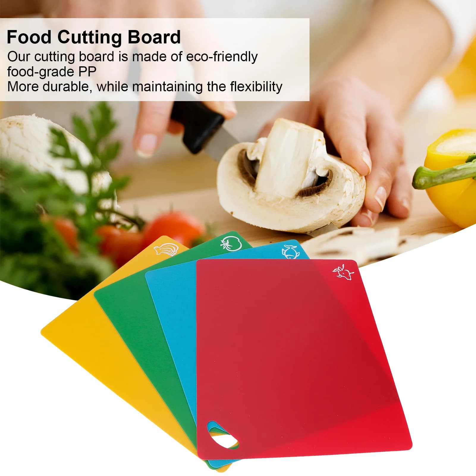 4 pieces flexible plastic non-slip cutting cutter for vegetable meat Cutting Mat for 1.2 mm vegetables