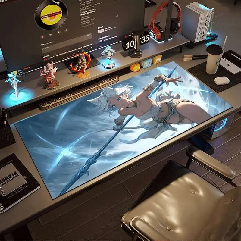 Tappetino da Gaming XXL, Mousepad con Superficie in Tessuto e Base Antiscivolo in Gomma per PC, Laptop, Tastiera e Scrivania