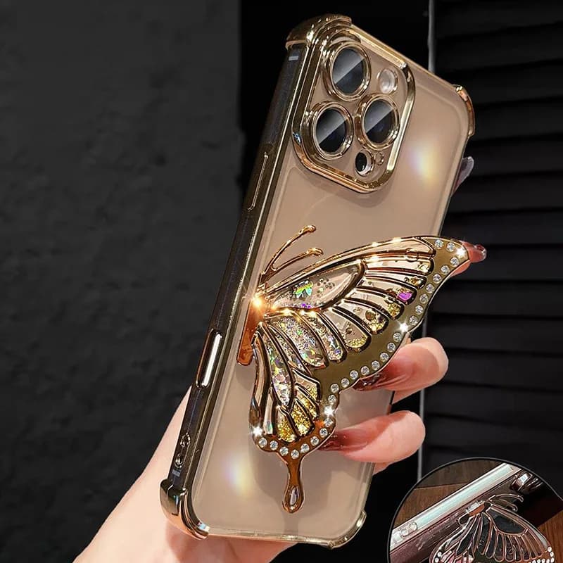 Custodia con Sabbia Fluida e Glitter Lucido per iPhone 17 Pro 16 15 Plus 14 13 11 12 Pro Max, Cover in Silicone con Effetto Sabbia Mobile