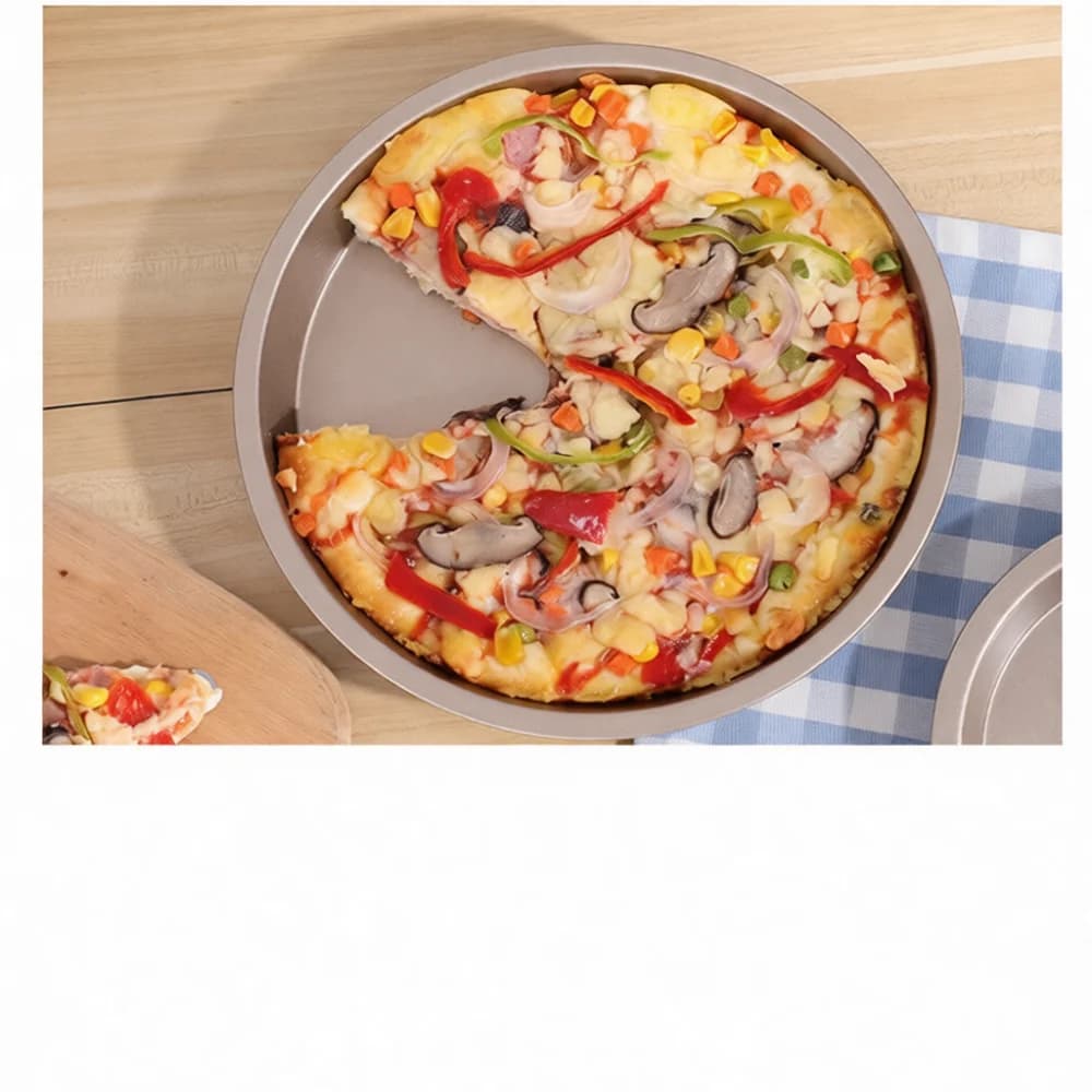 Non Stick Pizza Pan Carbon Steel Baking Tray Round Cake Mold Kitchen Bakeware Tool For Home Cooking Gadget 6 7 8 9 10 Inch