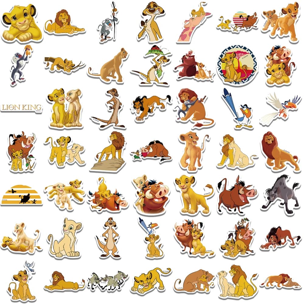 10/30/50pcs Disney Movie The Lion King Cartoon Stickers Anime Graffiti Decals Skateboard Luggage Phone Classic Toy Sticker Gift