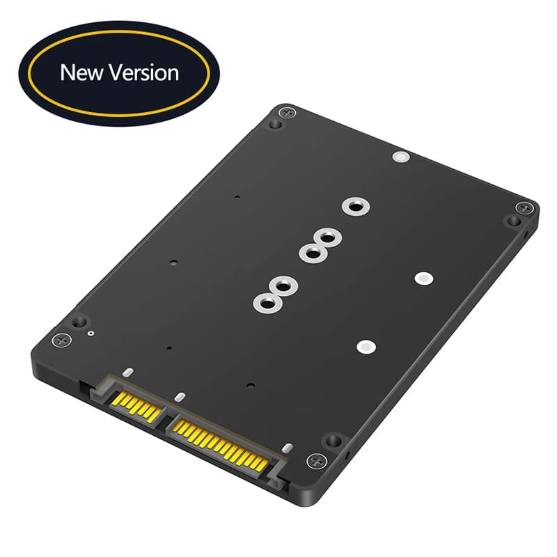 Adattatore SSD 2 in 1 Combina chiave NGFF M.2 Convertitore adattatore da B e mSATA a SATA 3 da 2,5" con custodia in plastica Custodia SSD esterna