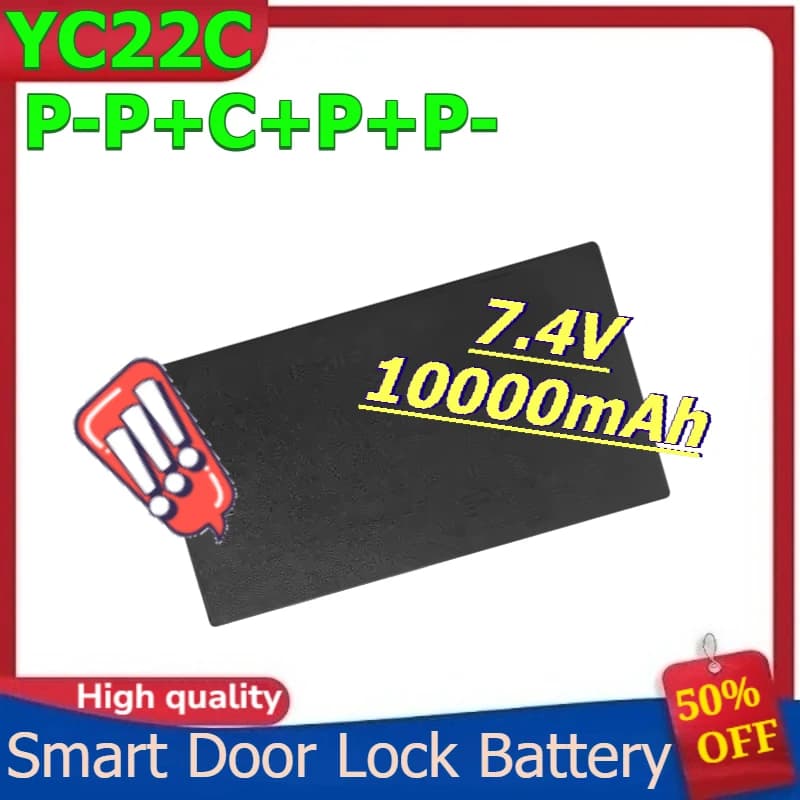 Batteria ricaricabile per YC22C PP+C+P+P- Batteria al litio Smart Door Lock 7.4V 10000mAh