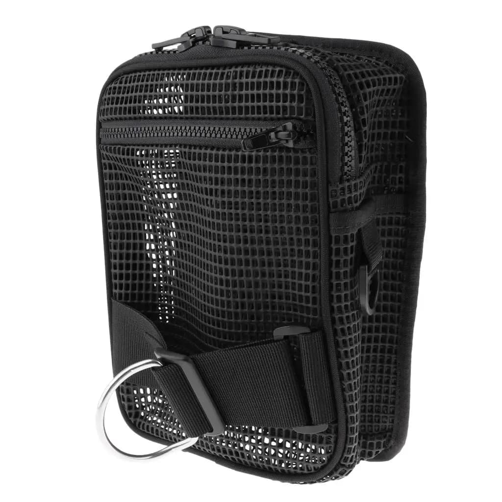 Durable mesh bag with hinge for diving gear, spool door and SMB, for snorkeling and diving adventures