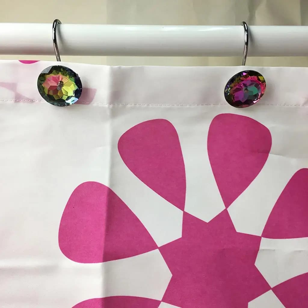 Elegante gancio per tenda da doccia con strass, supporto in acrilico, anello per gancio scorrevole, gancio per tenda da bagno per la decorazione domestica