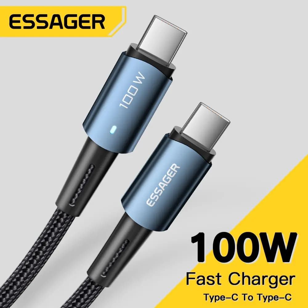 Essager PD100W 60W cable from C to C fast charging cable for mobile phone charging cable for Xiaomi Samsung Huawei Macbook iPad