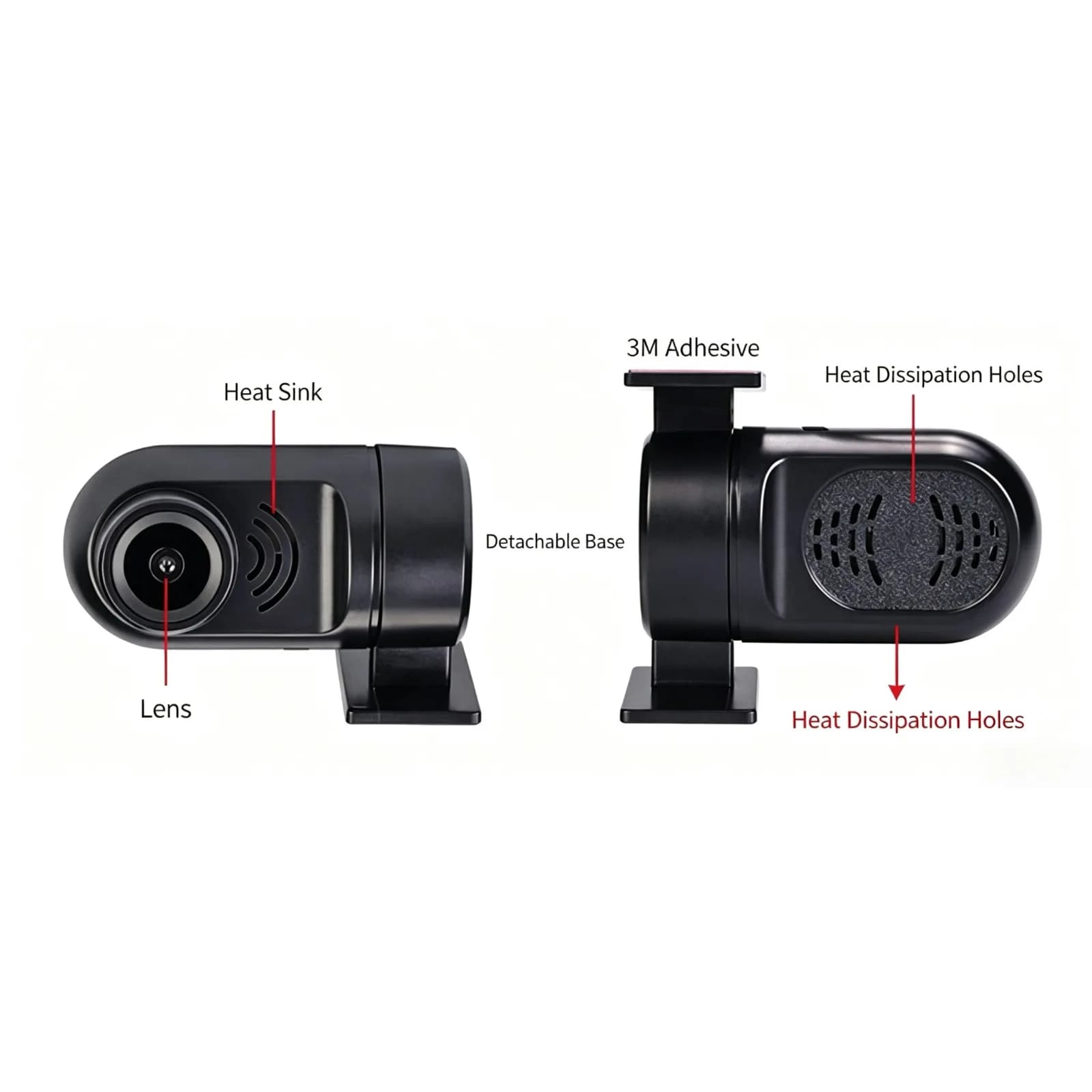 HD 1080P Car DVR Dash Cam USB Plug & Play Driving Recorder, 170° Wide Angle Hidden Lens Camera for Android Car Navigation