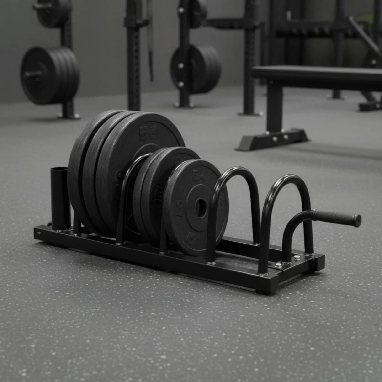 Barbell and Plate Storage Rack Large Capacity Movable Weight Plate Stand Weight Tree Stand Wheels Heavy-Duty for Home Gym